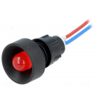 Concave red LED indicator
